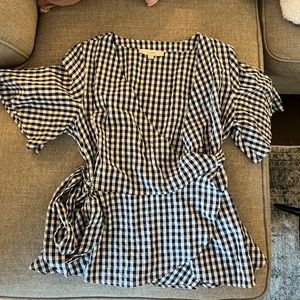 Loft gingham wrap top
